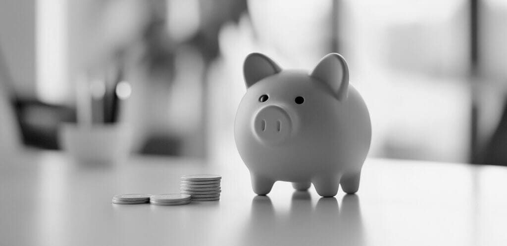 Piggybank representing key person insurance cost